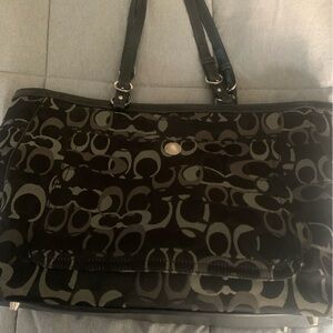 Coach Black & Gray diaper bag